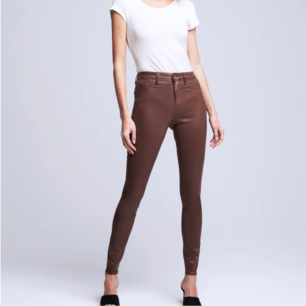 L'AGENCE MARGUERITE SKINNY DARK MOCHA COATED